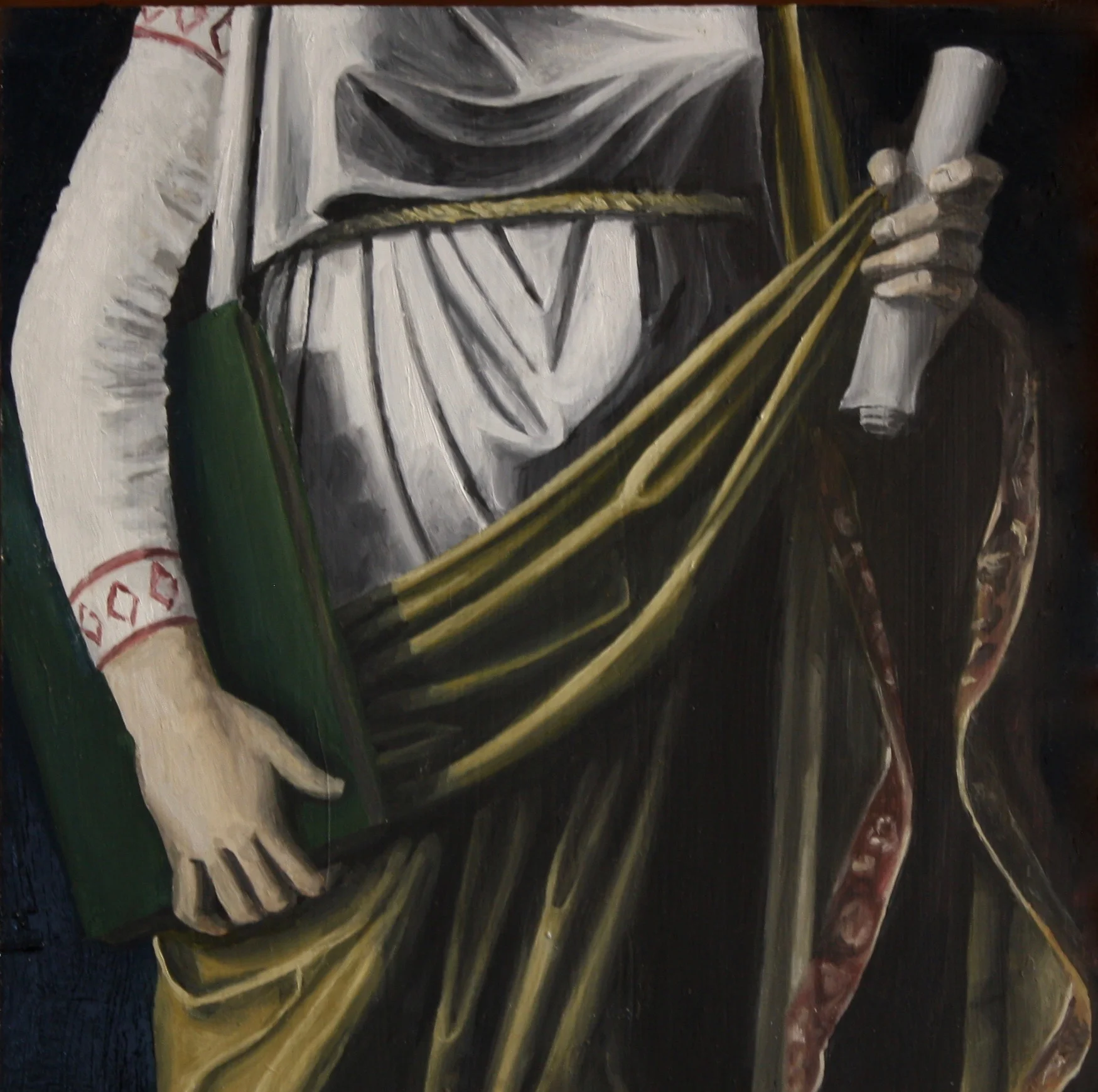 Apostle I, 2018, Oil on panel, 12” x 12”