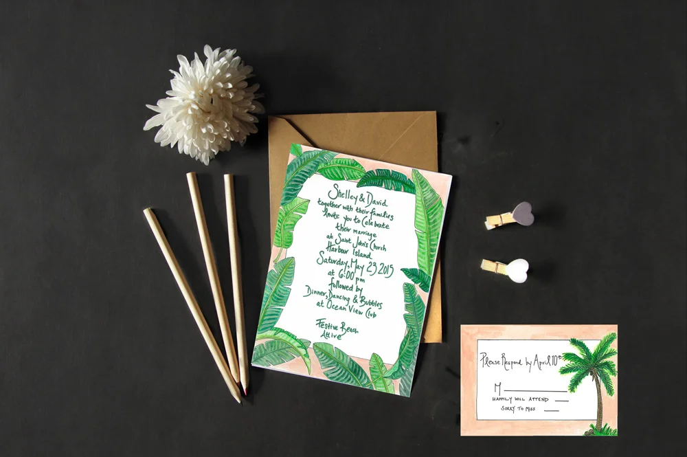 Palm Print Wedding Invitations