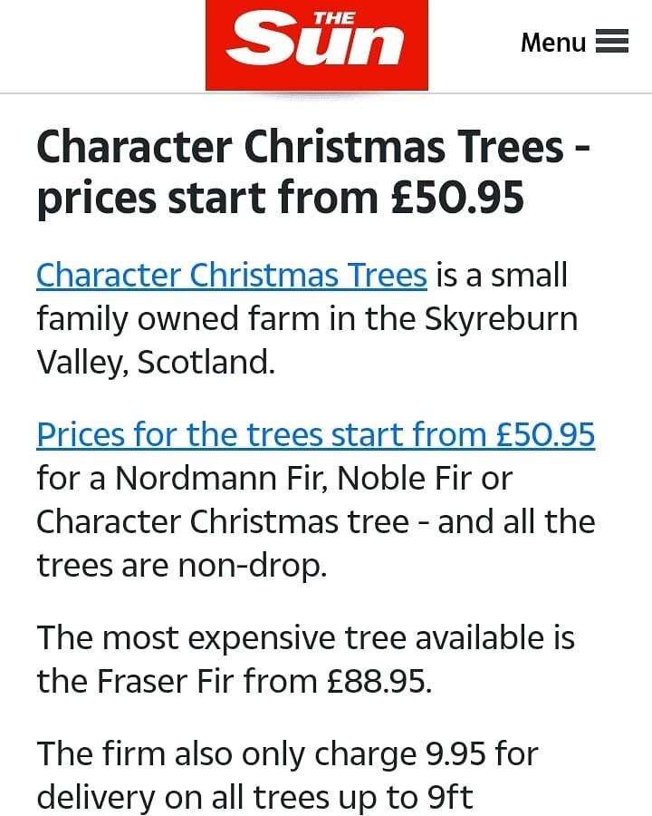 We made it to The Sun's best real Christmas Trees delivered List! #hotoffthepress
.
.
.
#thesun #review #christmastreesdelivered #realchristmastrees #nondrop #besttrees #christmasiscomimg #characterchristmastrees