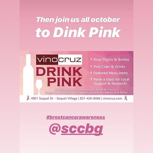 It&rsquo;s #breastcancerawarenessmonth @vinocruzwinebar! Stop in and #drinkpink.
Proceeds benefit @sccbg