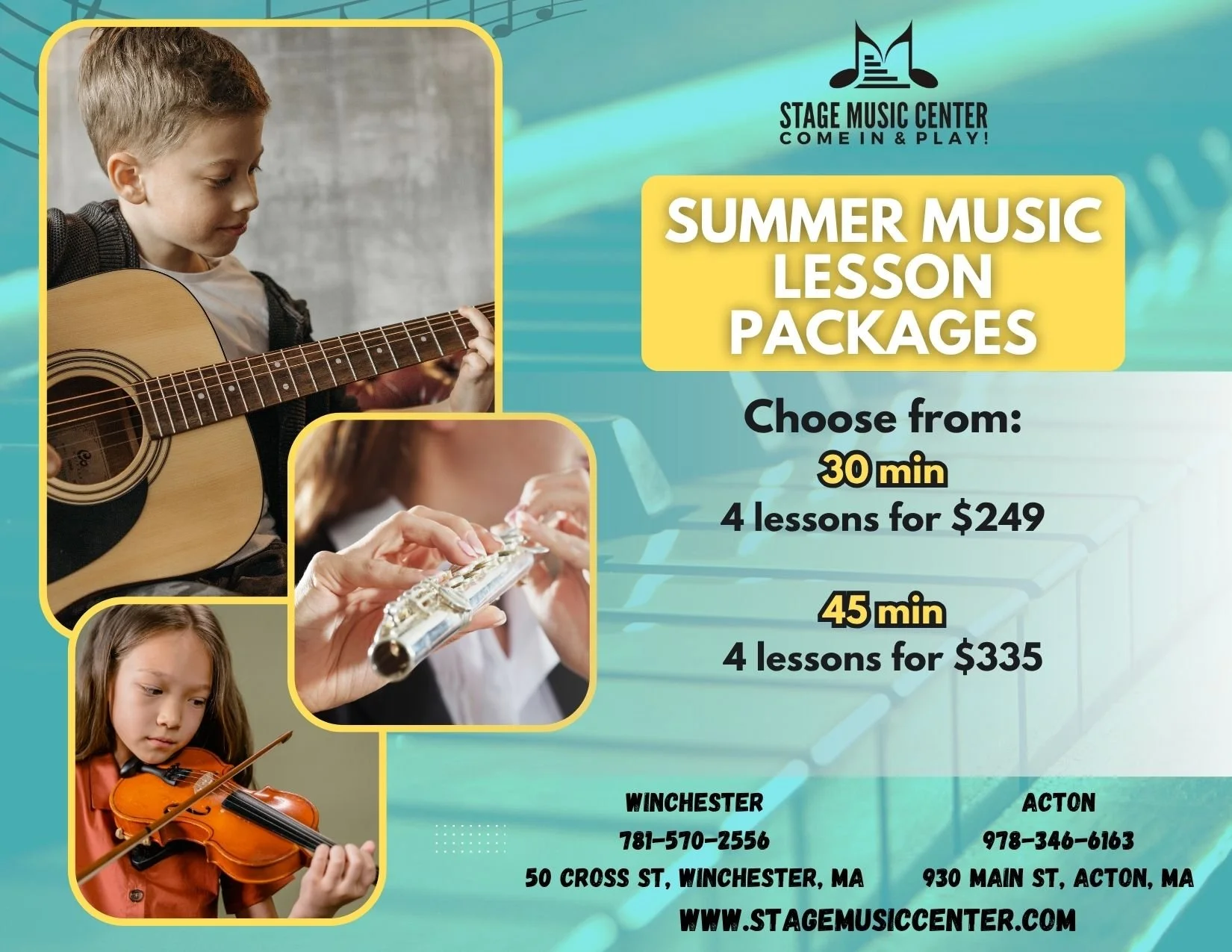 Private Summer Lessons between August 3rd and August 27th!