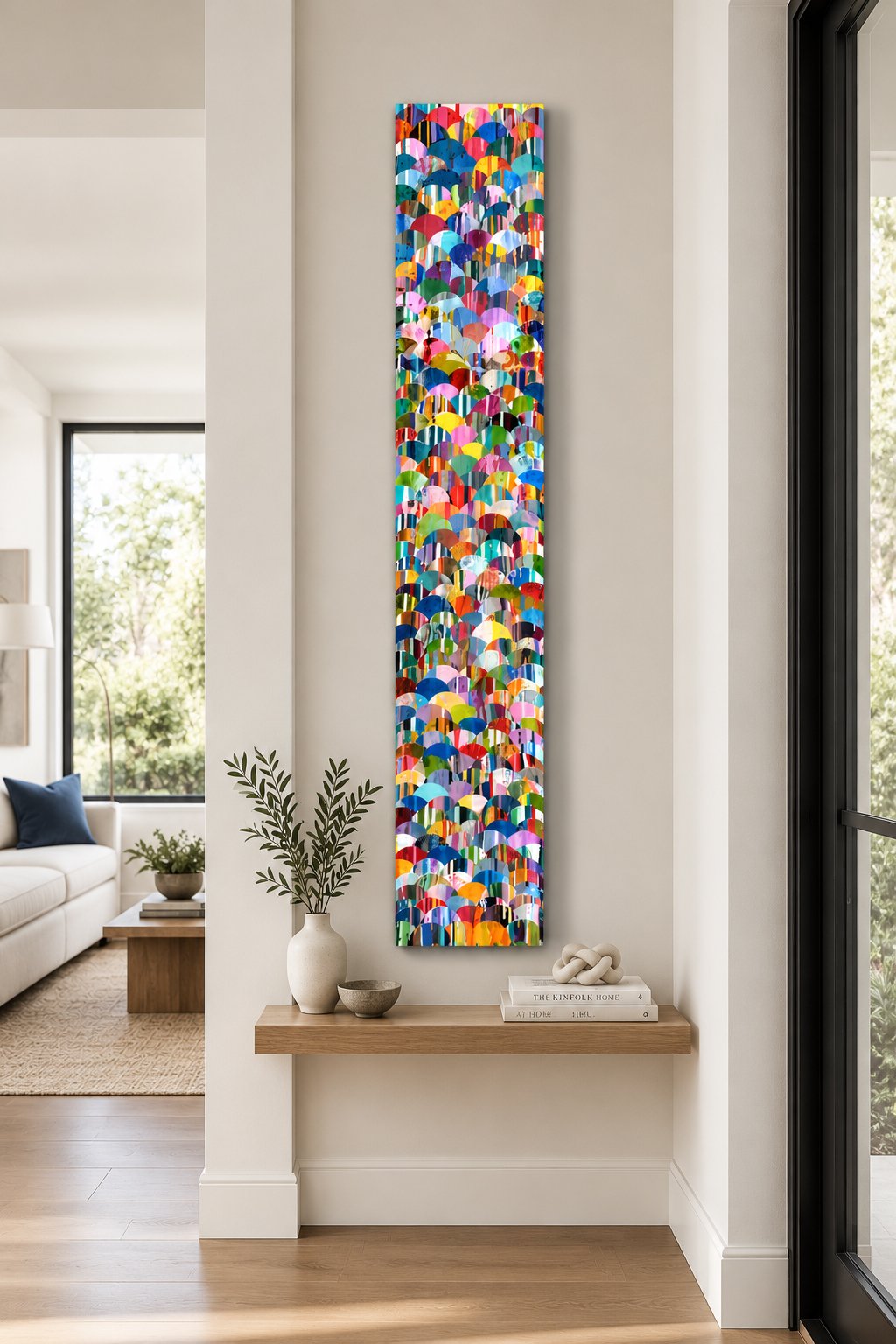 Mermaid Tail vibrant palette original paint chip painting