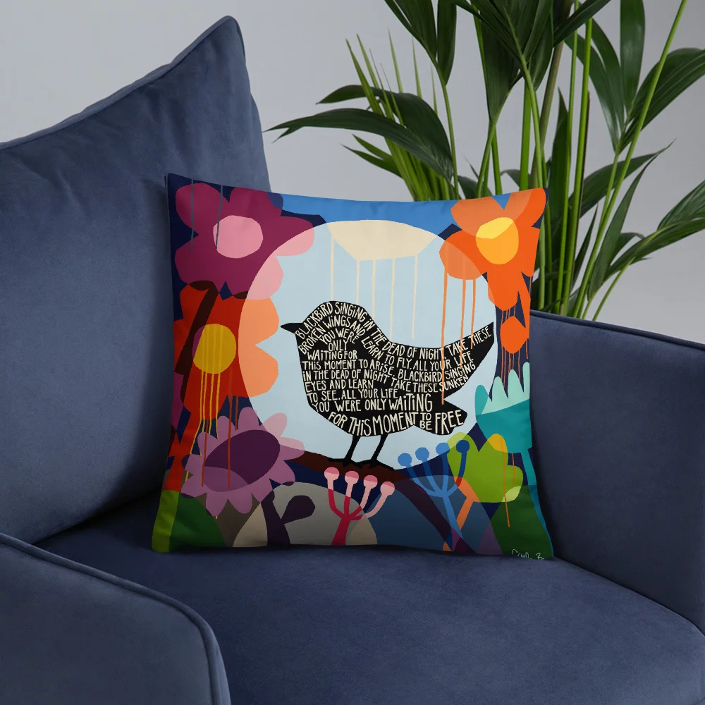 18x18 Multicolor Eclectic Blackbird Trends Nerd Intellectual Throw Pillow 18x18 Multicolor Eclectic Blackbird Trends Nerd Intellectual Throw Pillow