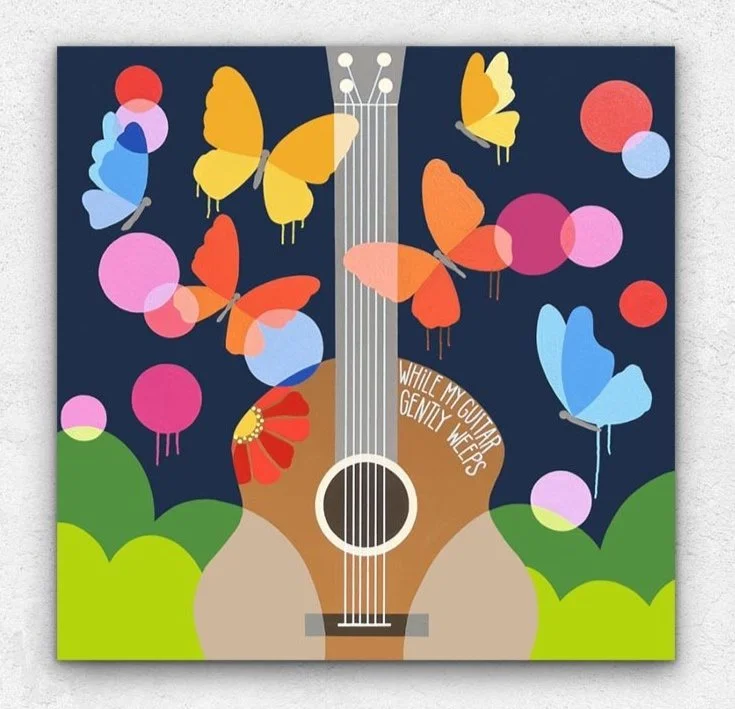 While My Guitar Gently weeps art prints Beatles inspired