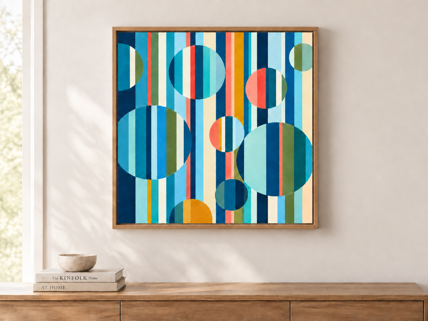 Blue Circles Geometrics in room.png