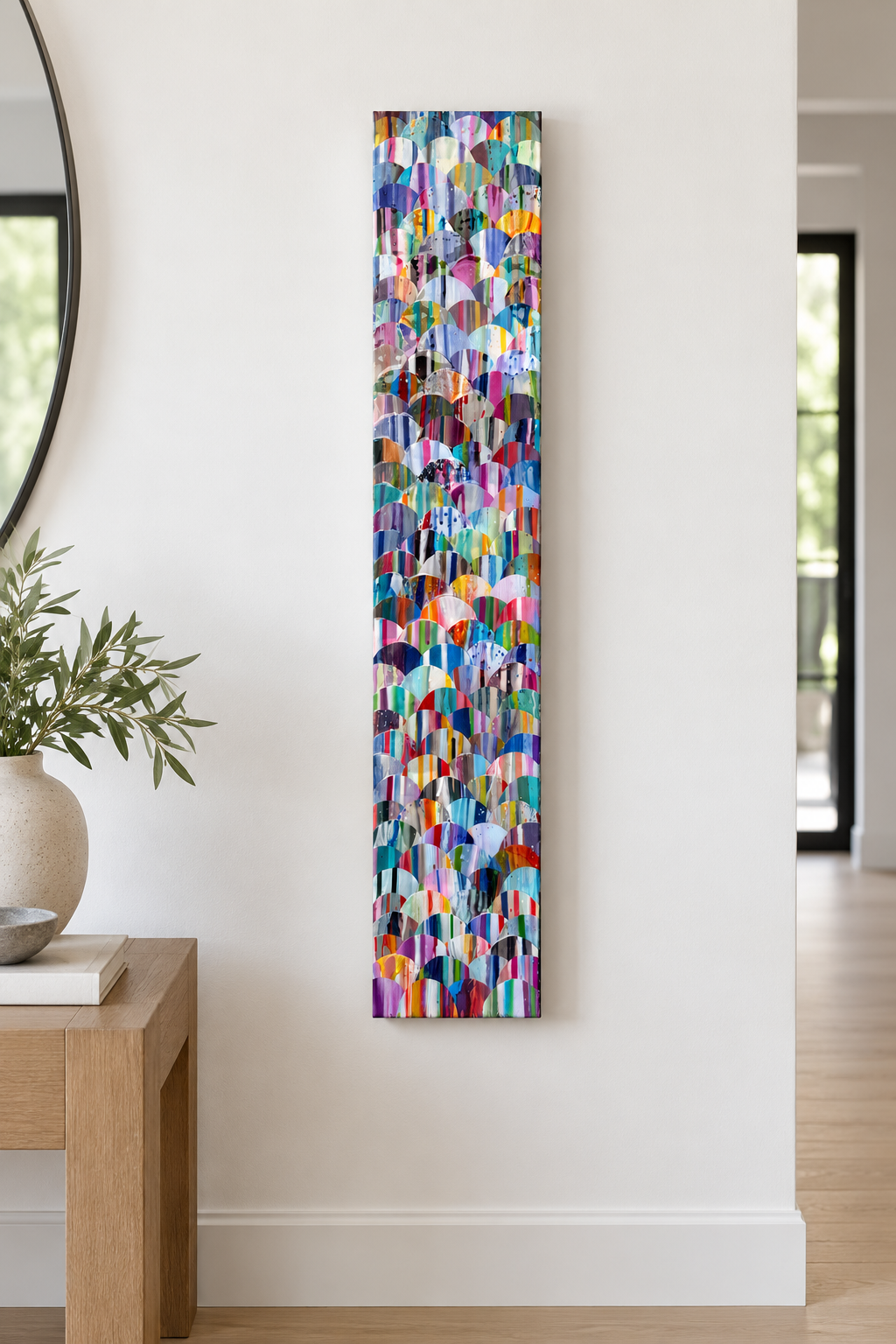 Mermaid Tail "Tortuga" palette original paint chip painting 8x40