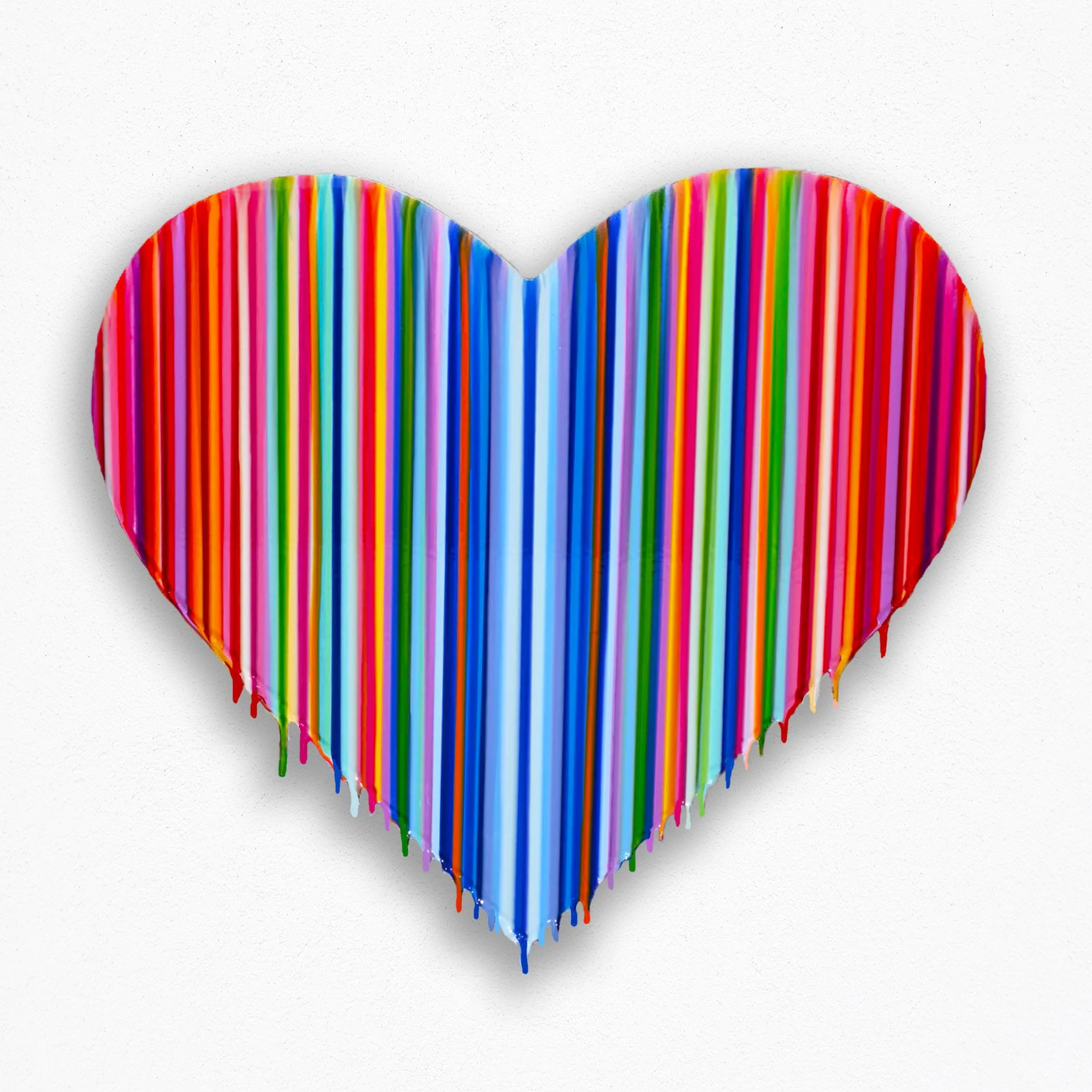 Dripping Heart Blue center 24x24 hanging sculpture