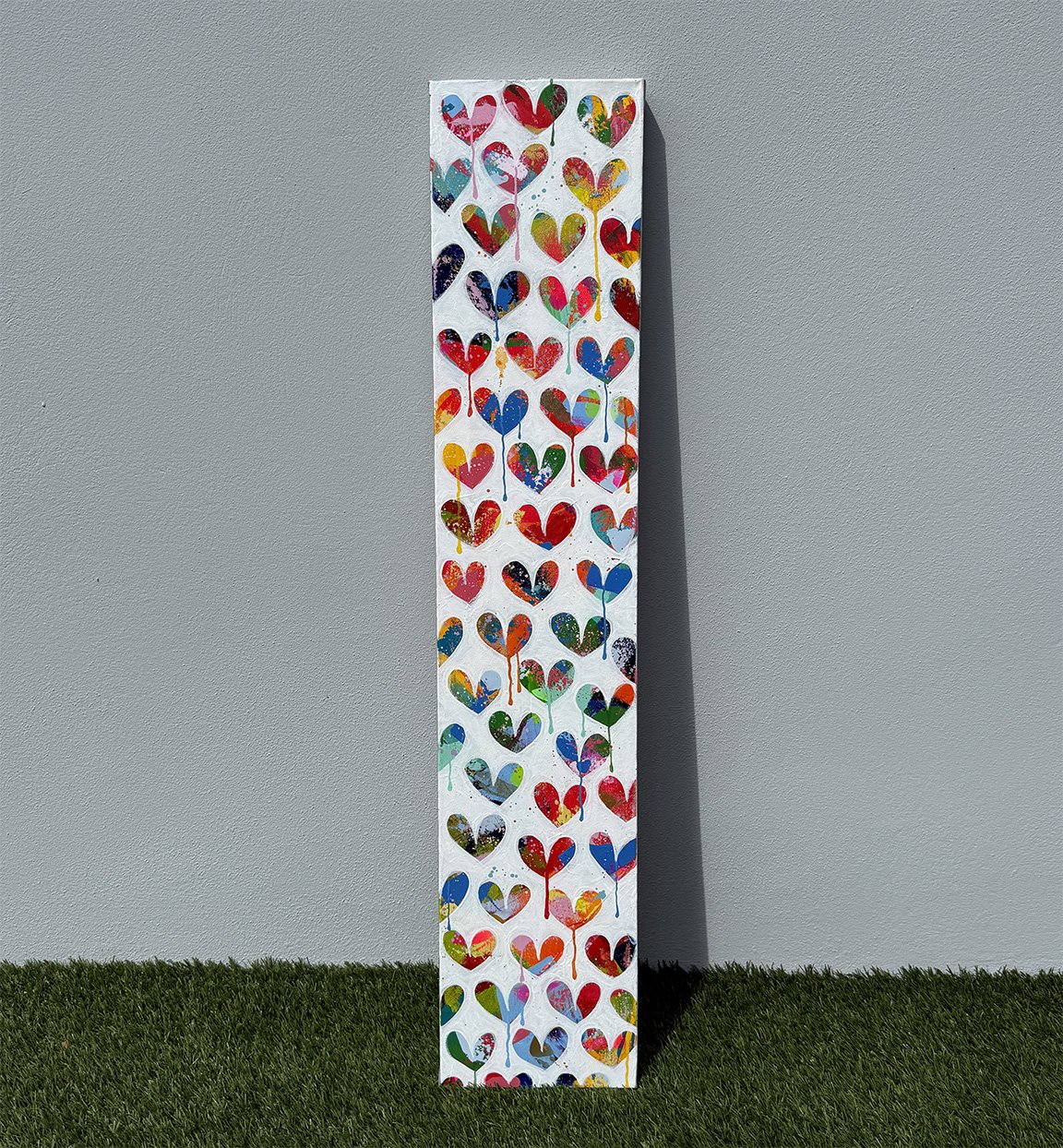 Happy Hearts 8x40 original painting