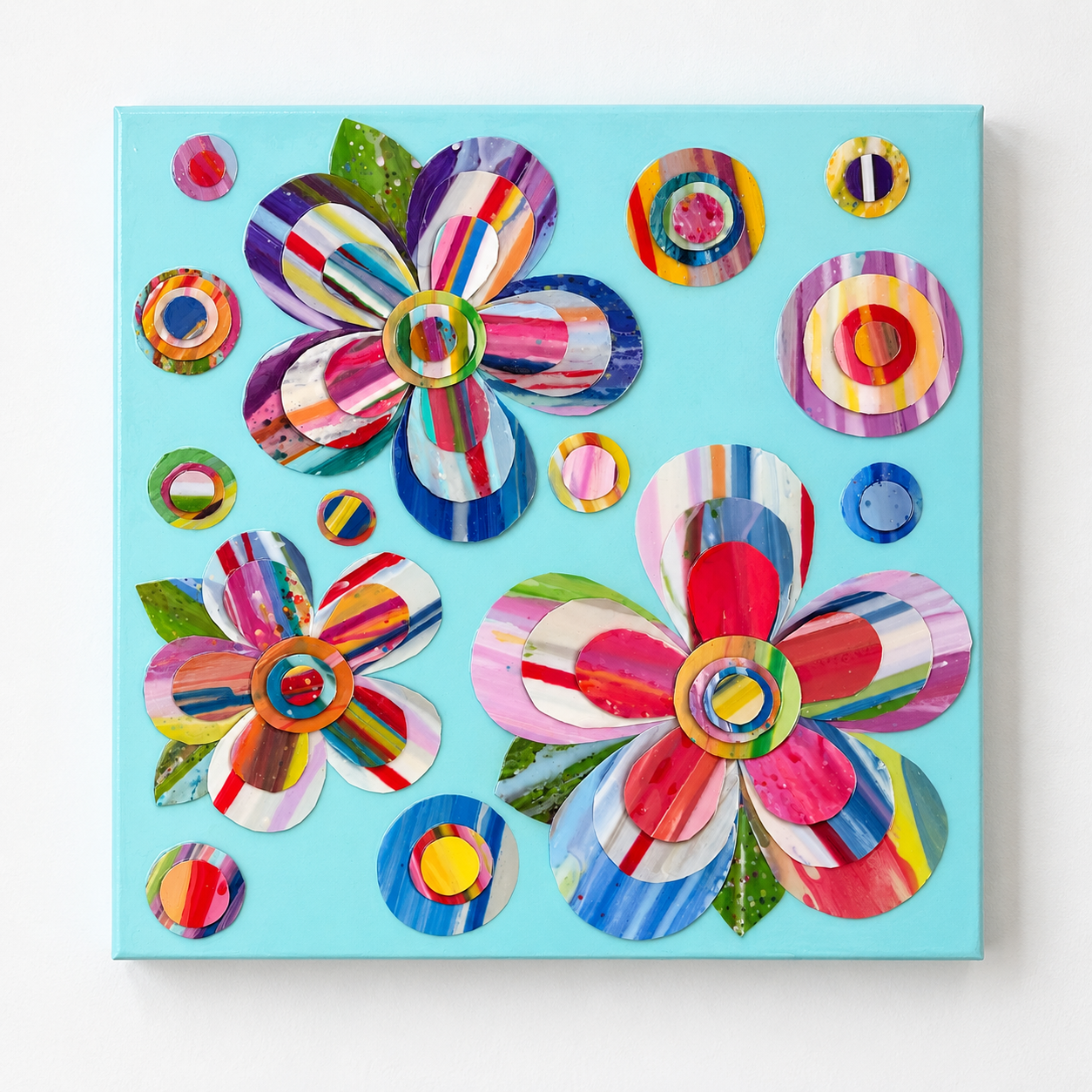 Flower Power Paint Chip art 16x16