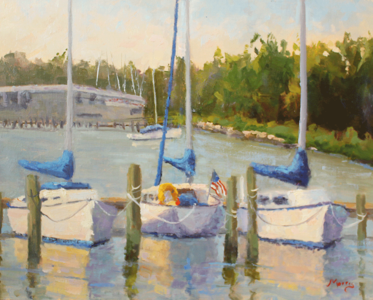 Suzanne Morris, Blue Thursday , oil on canvas, 11” x 14”