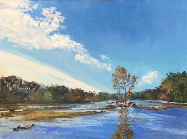 Linda Hollett-Bazouzi, Rappanhannock River , October, 2016, 9"x12"