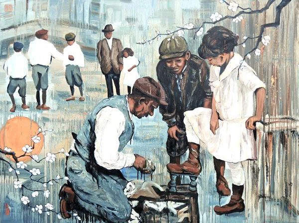 Shine , oil on canvas, 48” x 36”