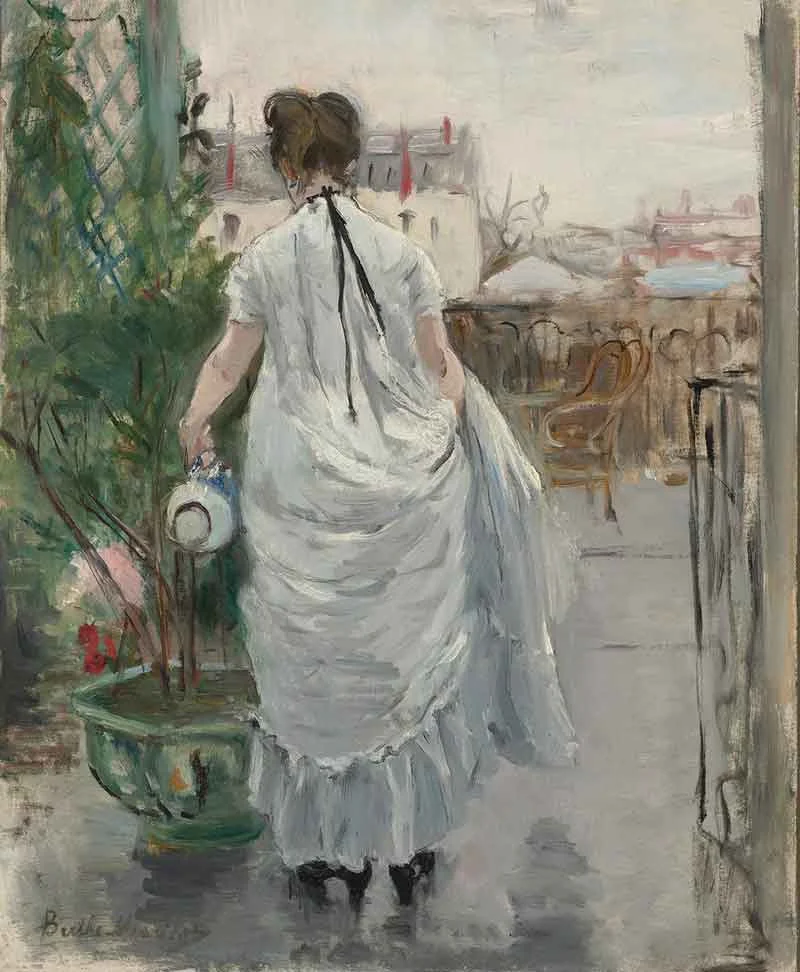 Berthe Morisot (French, 1841–1895). Young Woman Watering a Shrub, 1876. Oil on canvas, 15 3/4 x 12 1/2 in. Virginia Museum of Fine Arts, Richmond, Collection of Mr. and Mrs. Paul Mellon, 83.40. Image © Virginia Museum of Fine Arts. Photo: Katherine Wetzel