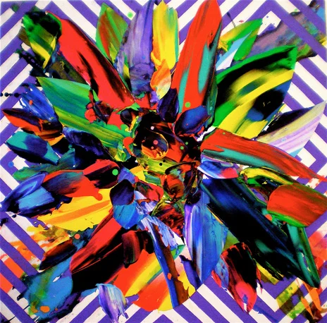 DIGITAL NATURE Acrylic, epoxy resin and spray paint on canvas 24 x 24 in 2008