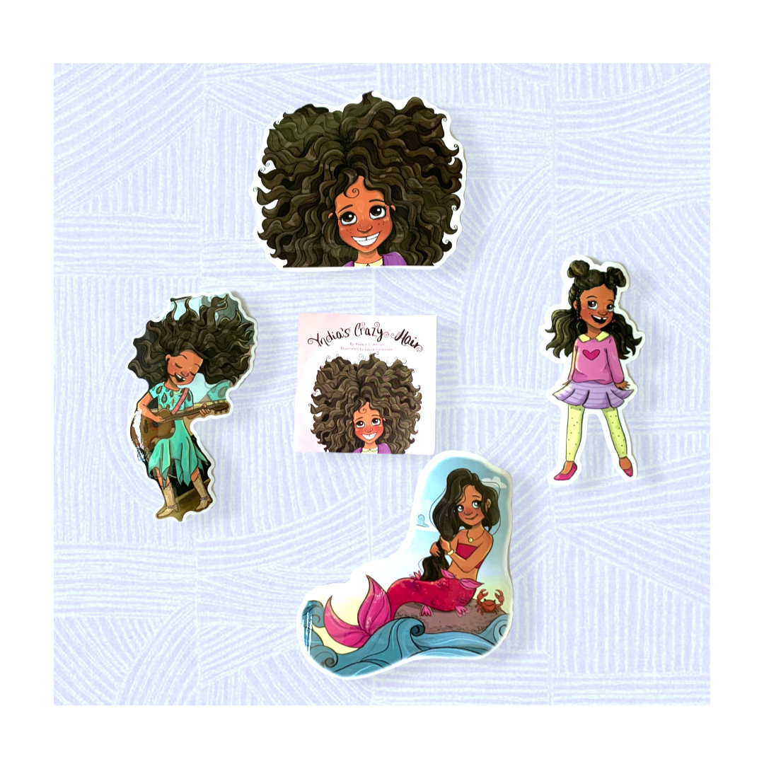Ultimate Sticker Pack 'Yndia's Crazy Hair' — Auggie Bear Publishing