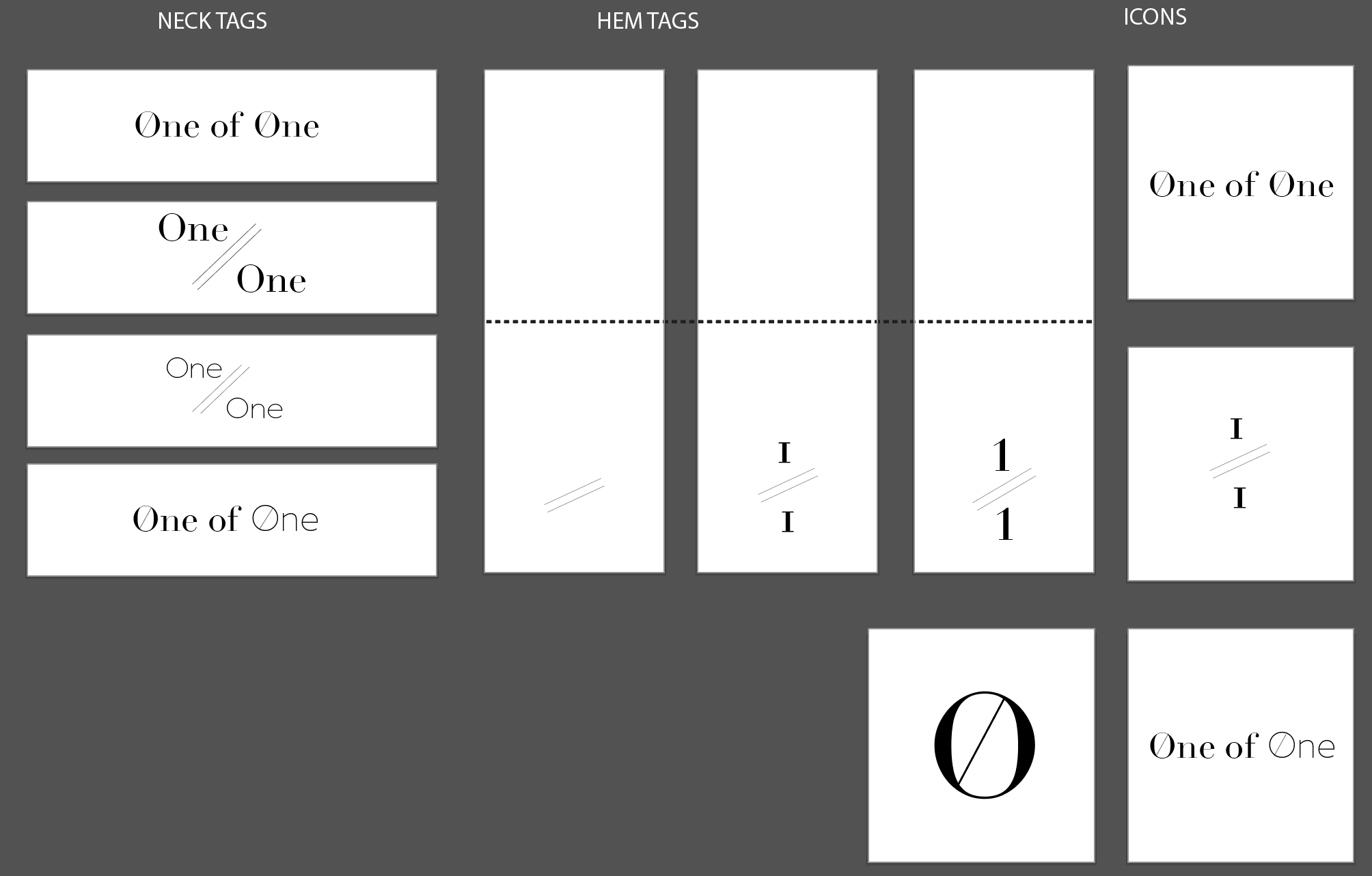 Digital Studies for Neck Tags, Bottom Hem Tags, and Logos/Icons