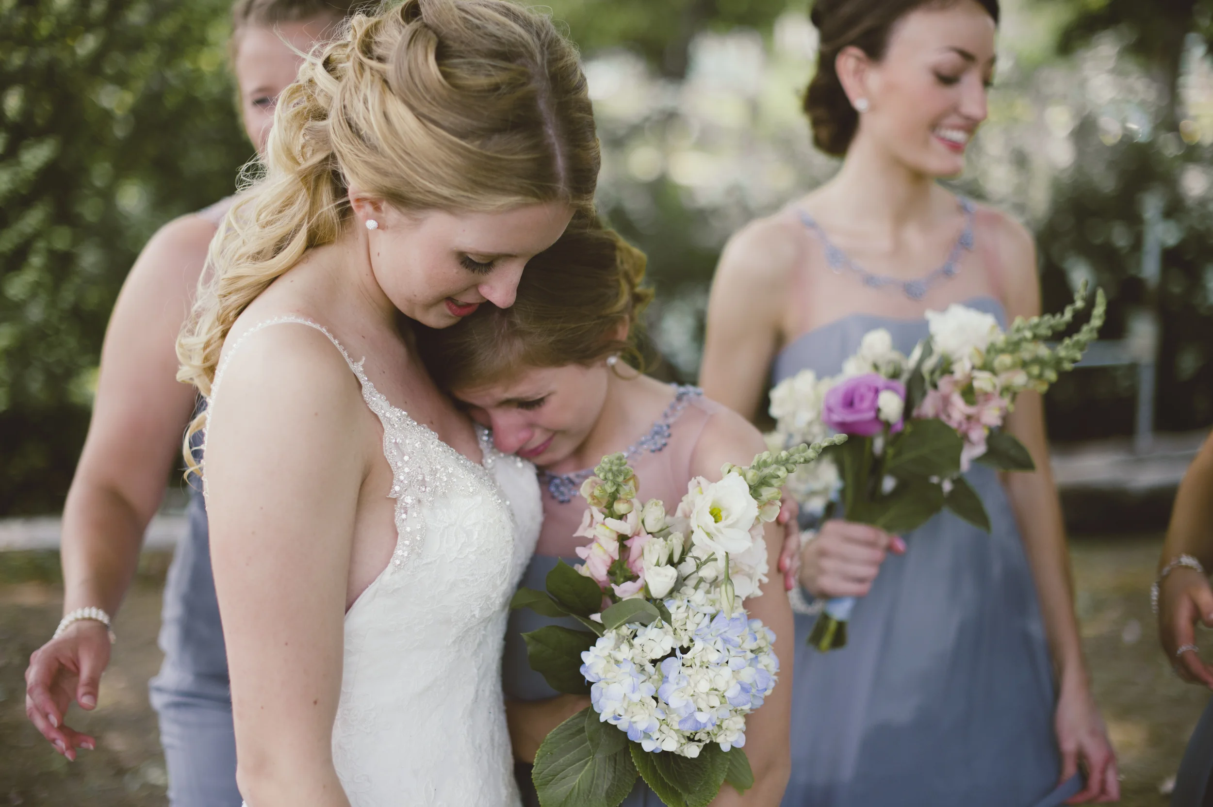 the brides sister crying " your weddings ruined" the bride tells her the dress doesn't matter i just want to get married
