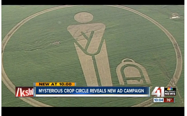Corn maze and crop art advertising