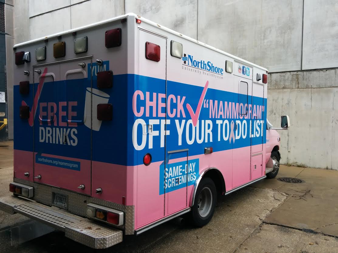 Advertising on an ambulance