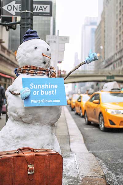 Winter advertising ideas - snow sculpture ads