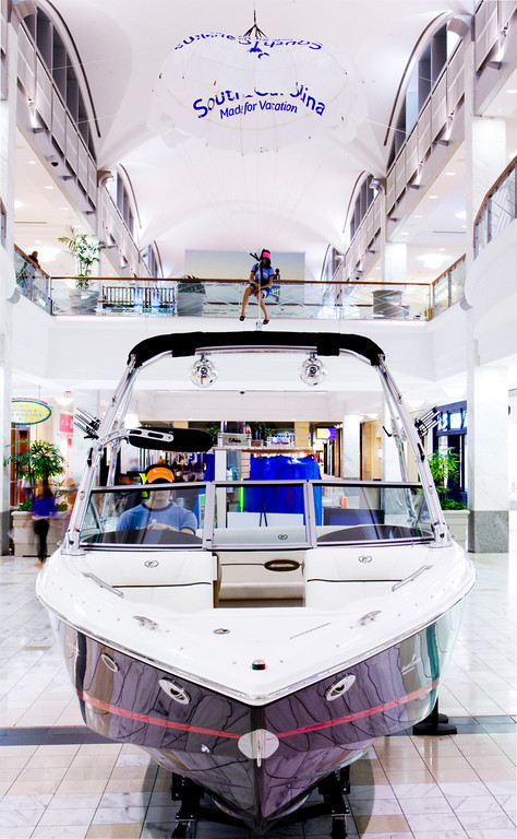 Boat placement or car display in mall