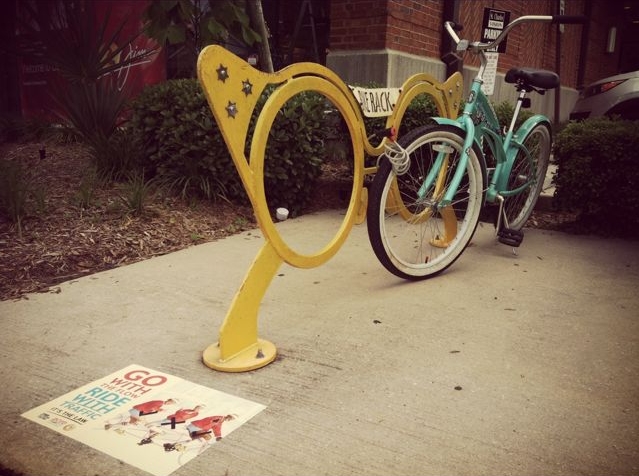 College Bicycle Rack advertising