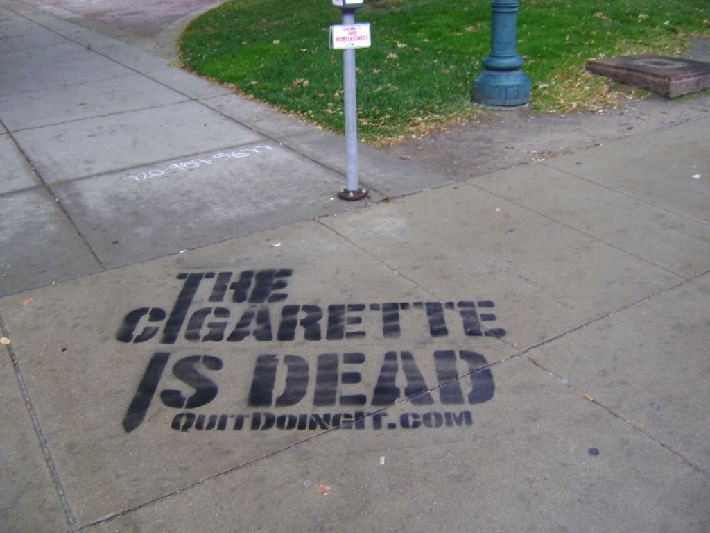 Chalk art advertising  on college campus