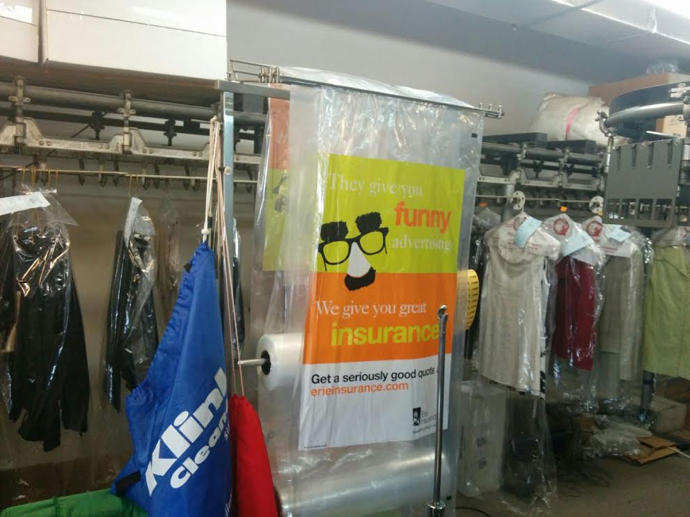 WE PRINT ON DRY CLEANER BAGS FOR ADVERTISING