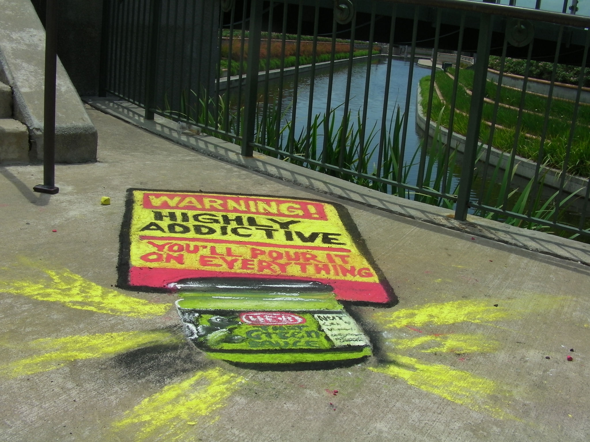 Sidewalk chalk art advertising 