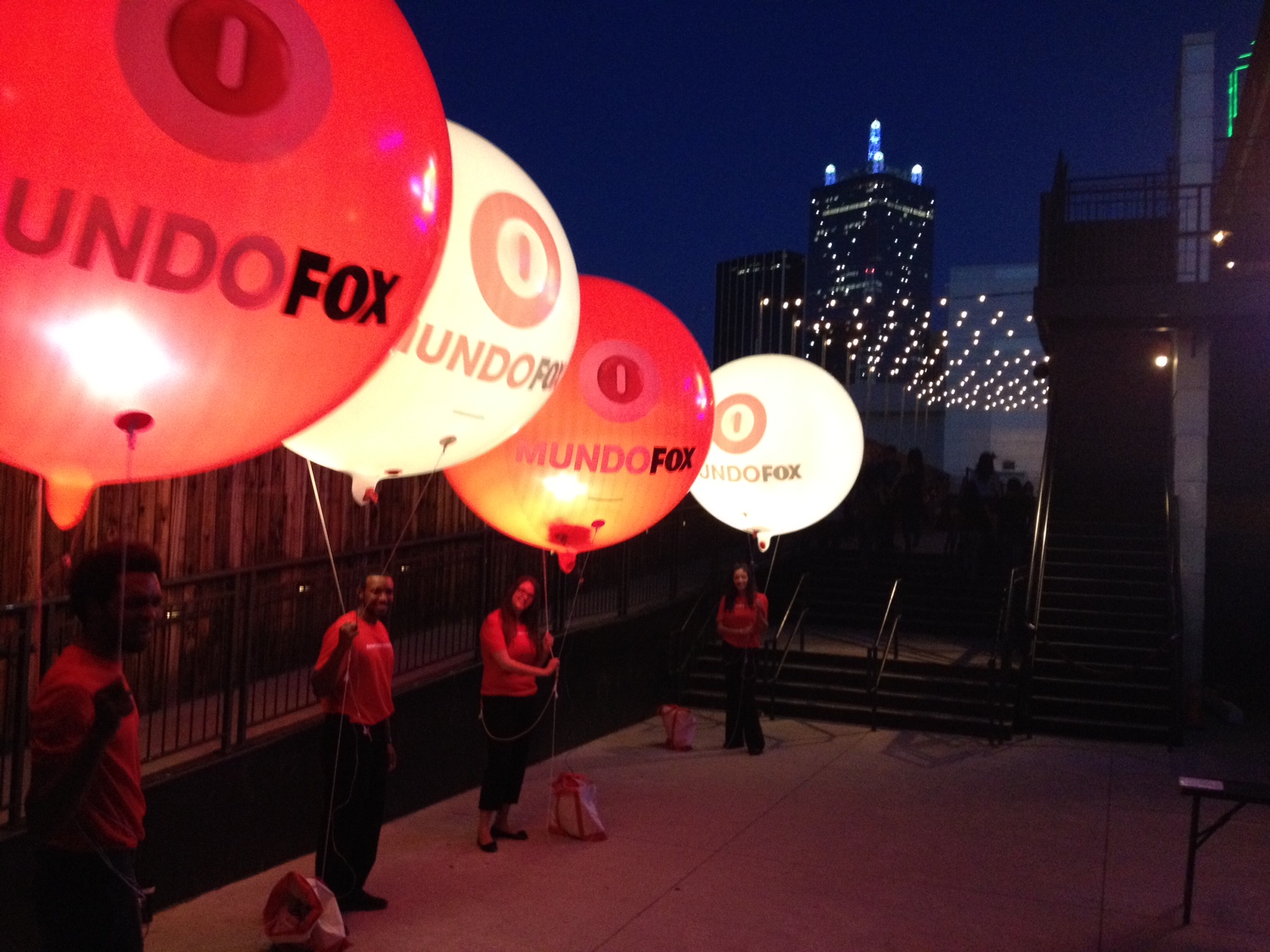 Advertising balloons at an event