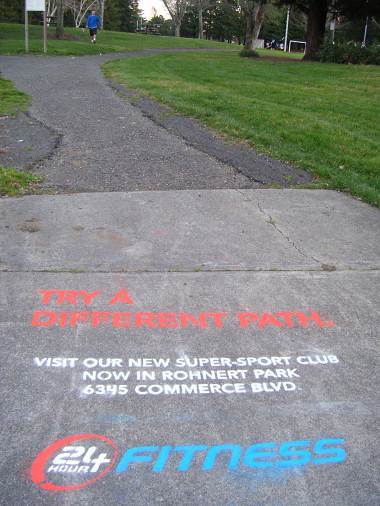 sidewalk chalk art advertising in parks
