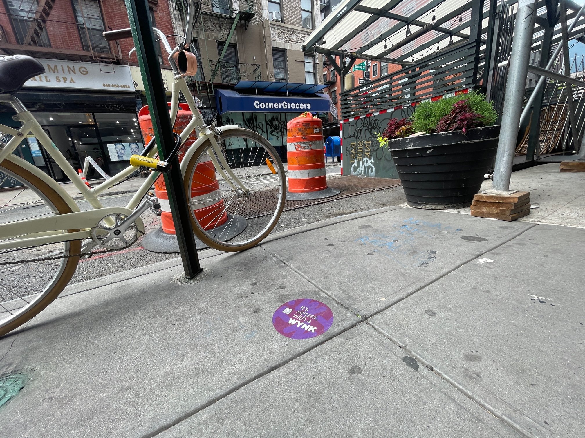Sidewalk graphic advertising in NYC by Massivemedia.JPG