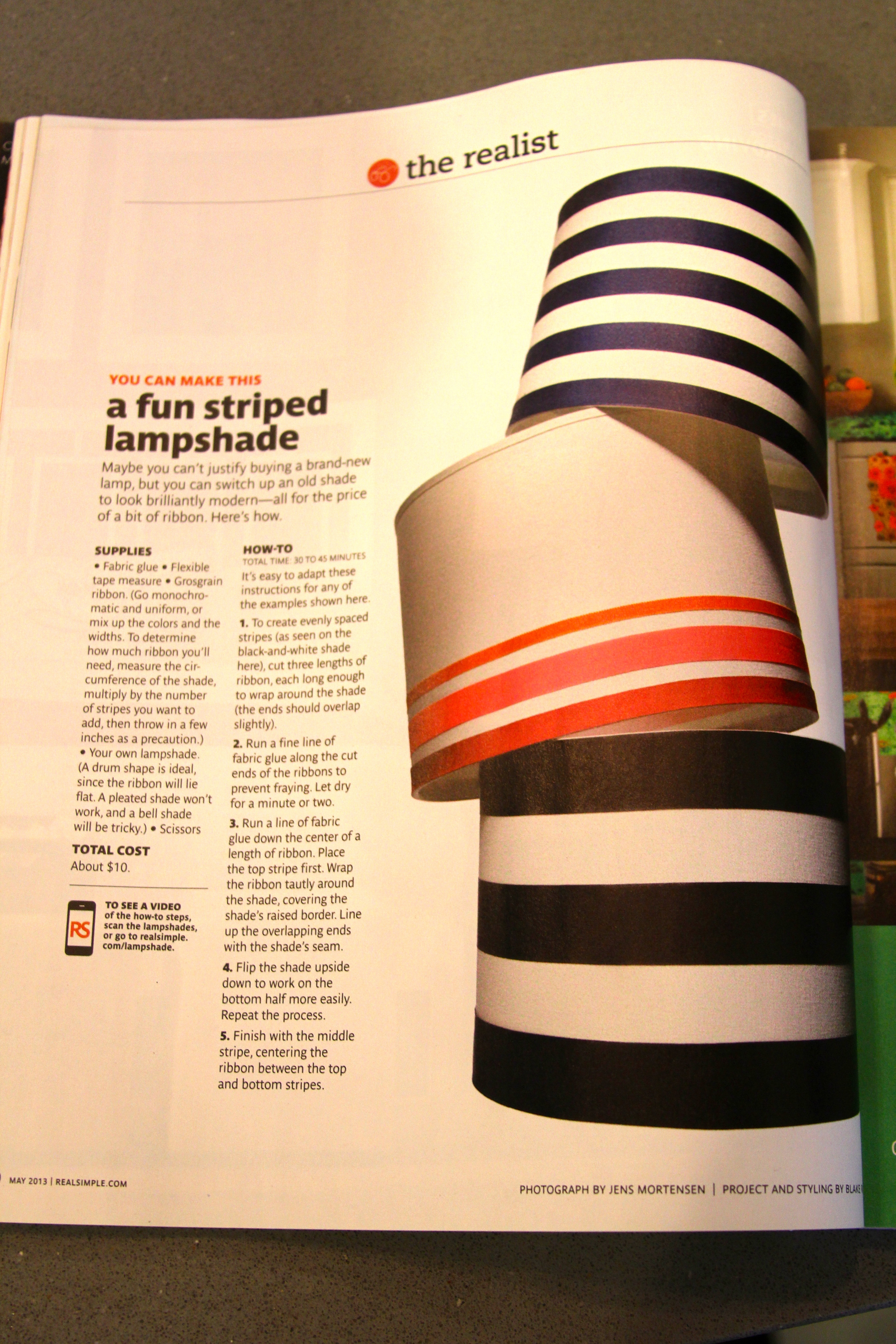 a fun striped lampshade {tutorial}