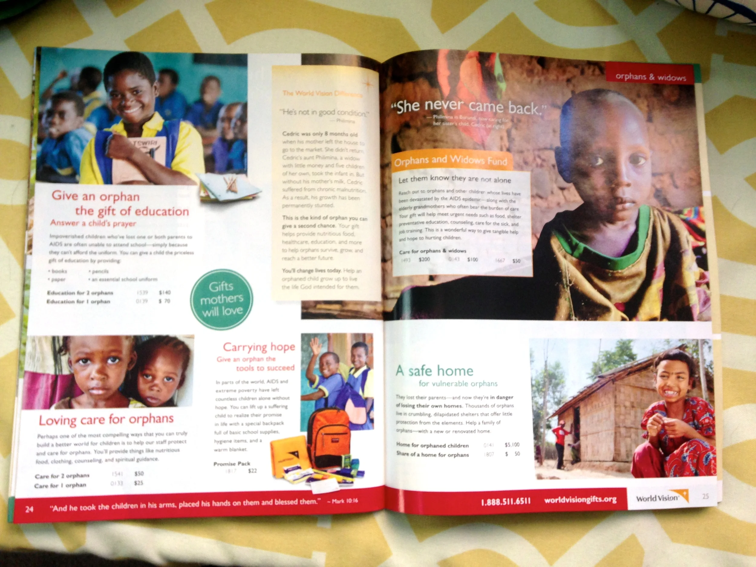 four gift rule + world vision catalog {christmas}