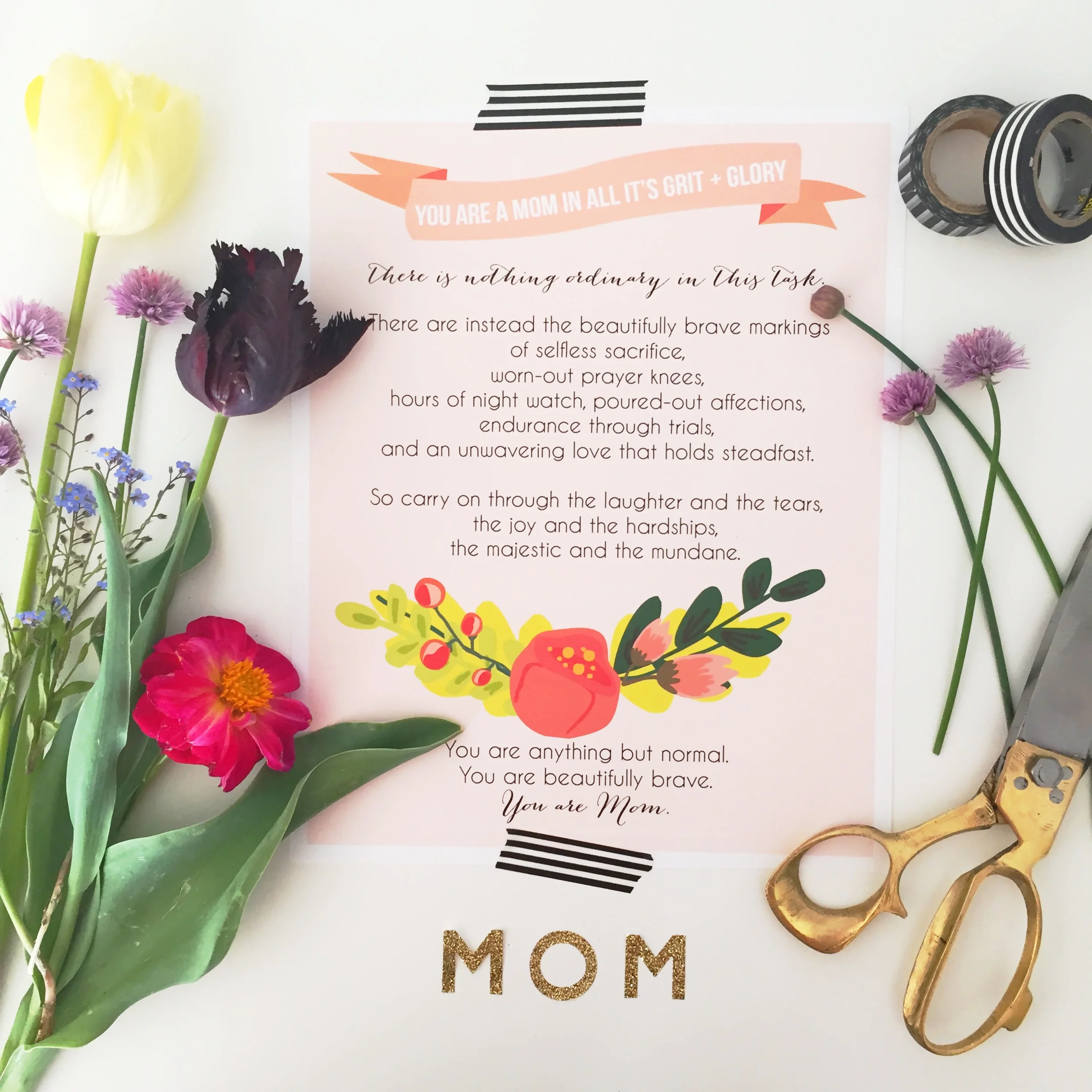 Mothers Day (free printable) print + card