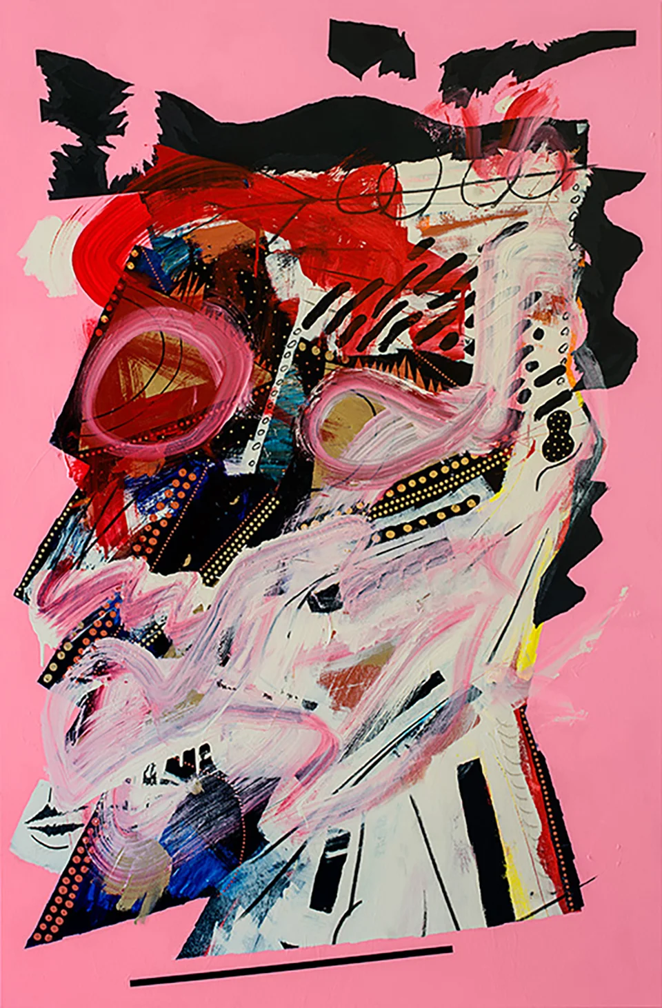 disappeared into the dark 150 x 99 cm acrylic, charcoal and collage on canvas 2015
