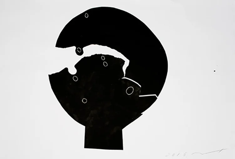the analyze 53 x 79 cm collage and ink on paper 2015
