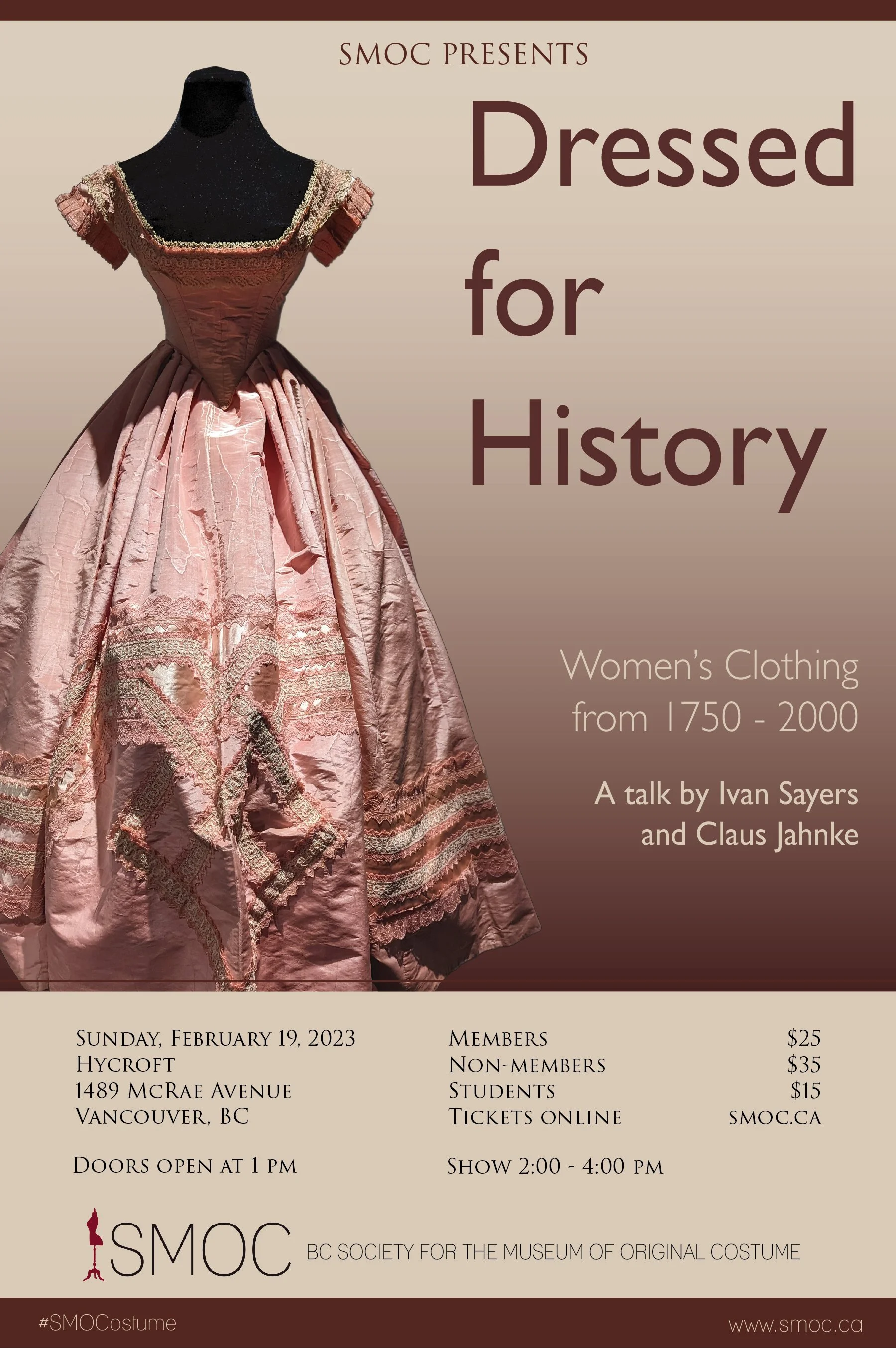 Dressed for History: Women's Clothing from 1750 - 2000