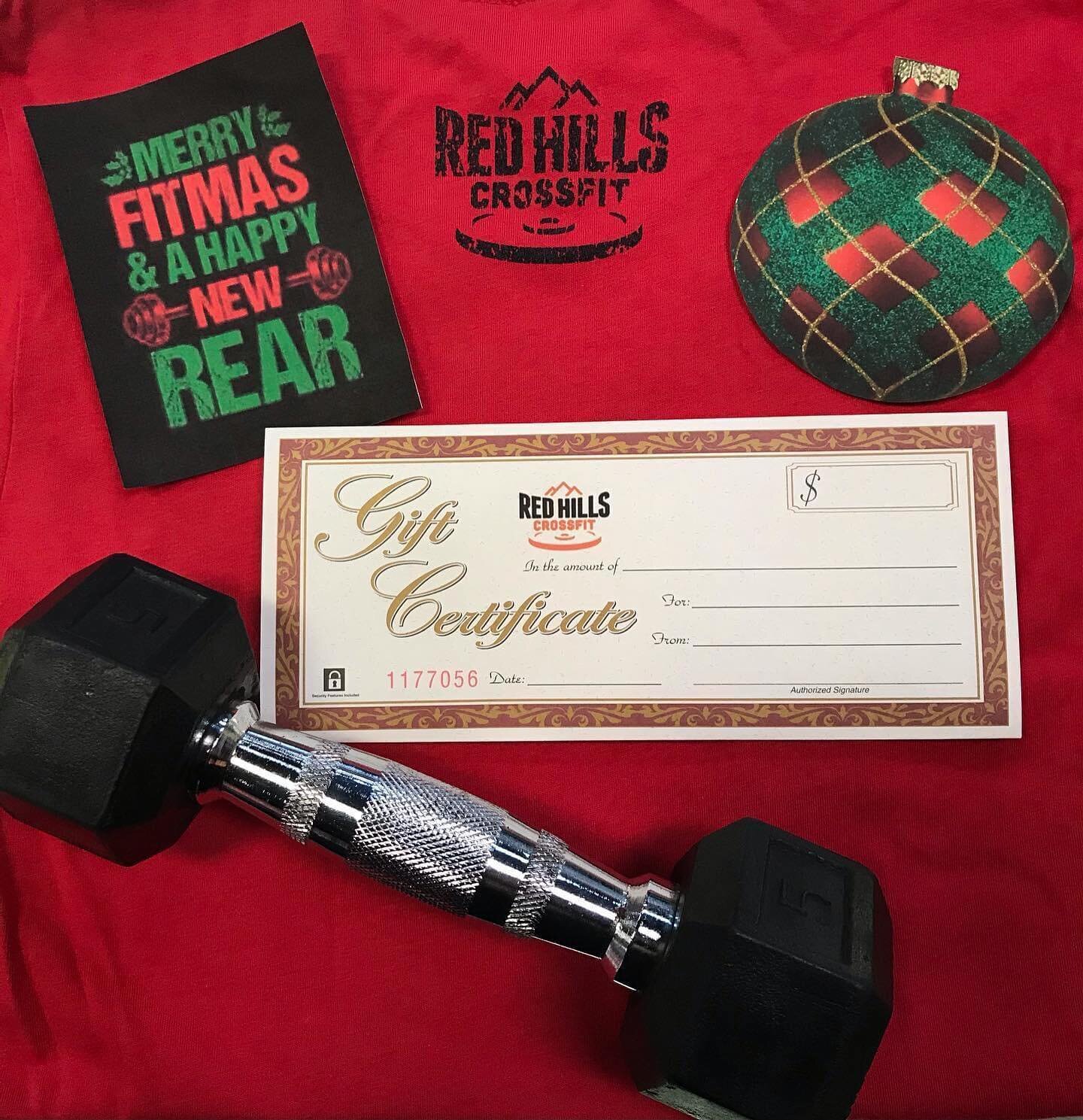 🎄What better gift than the gift of FITNESS?!🎄

It&rsquo;s that time of year again! A gift certificate to Red Hills is the perfect gift for the fitness lover in your life💪

These certificates can be used towards memberships, swag, protein powders, 