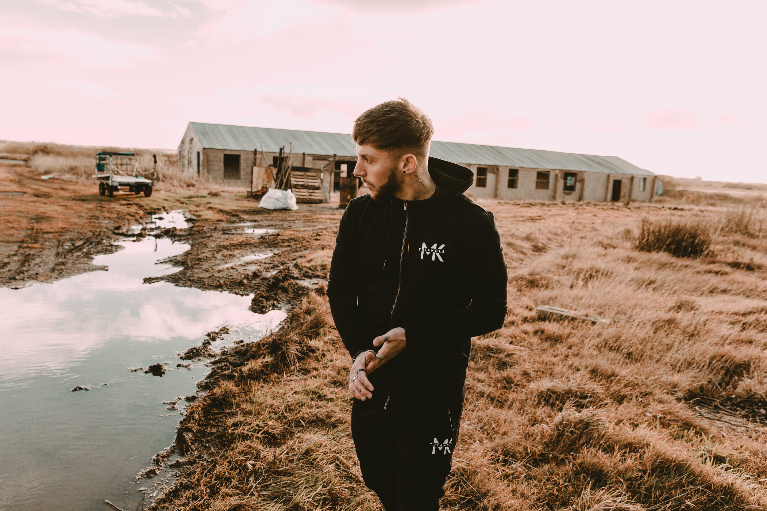 alternative colourful film dark moody tattoo fashion photography photographer cardiff london UK abandoned airport fire engine analogue creative lighting independent brand mens style