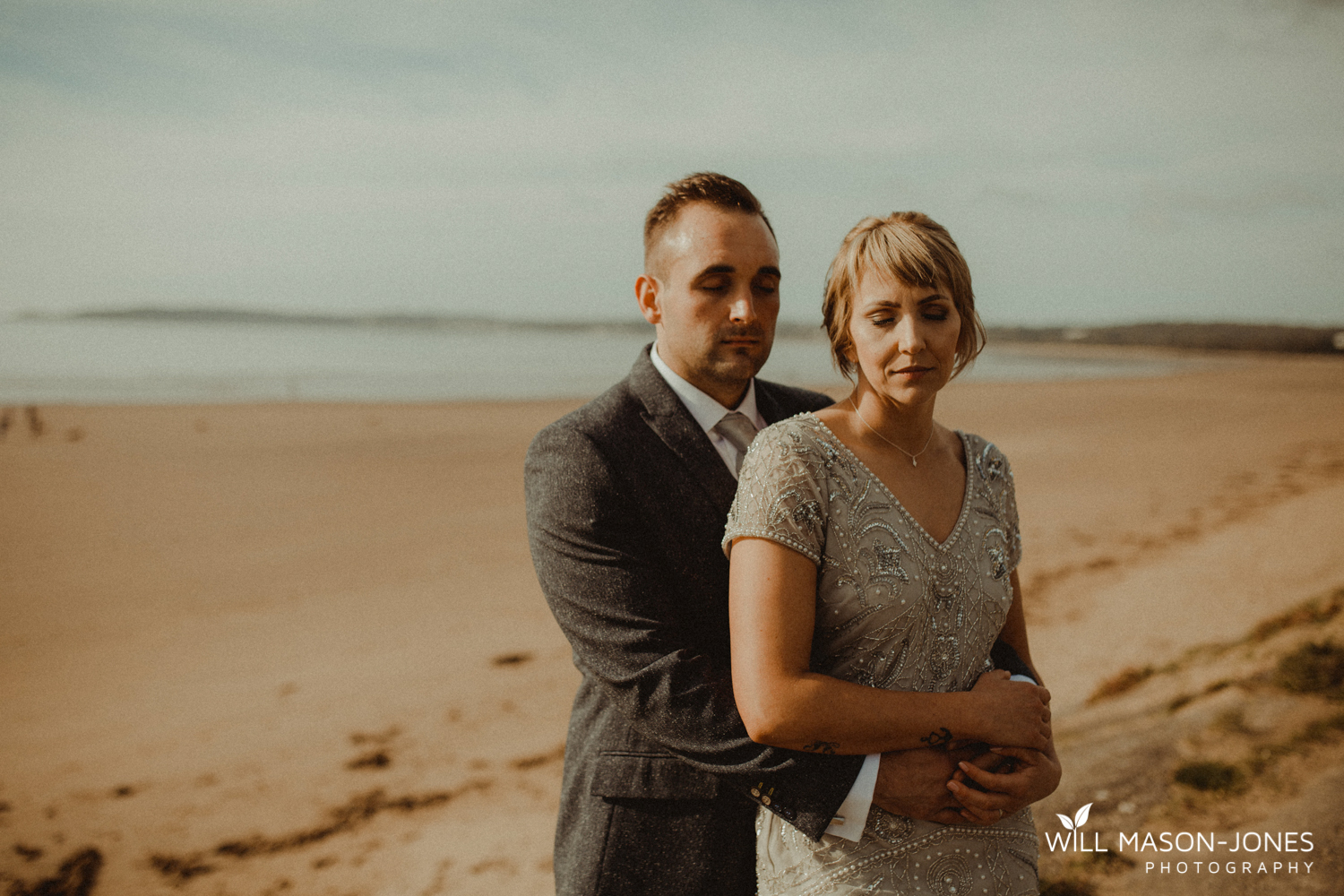 Swansea registry office wedding photographer beach seafront photography