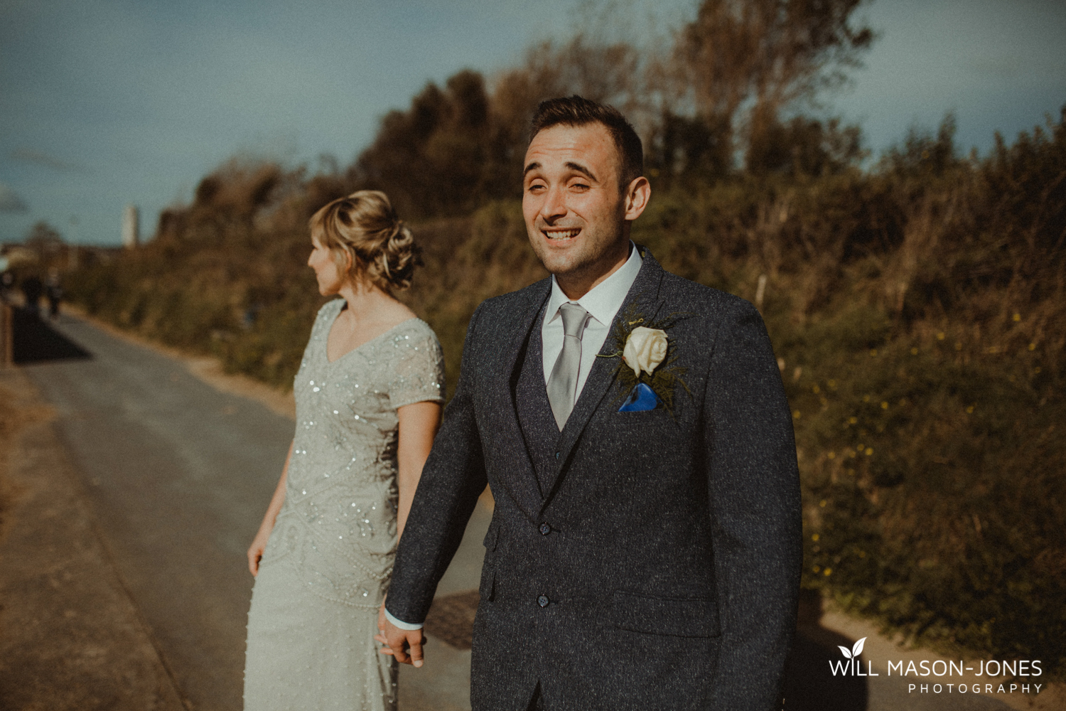 Swansea registry office wedding photographer beach seafront photography
