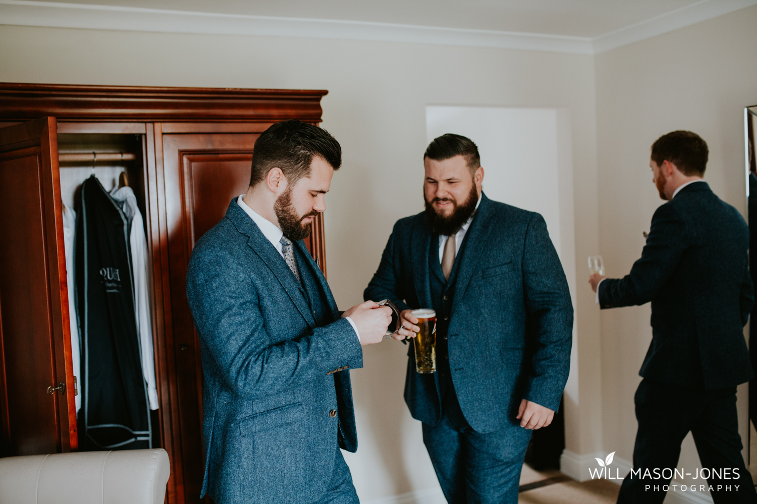 Groom preparations at The King Arthur Hotel Gower Swansea photography 
