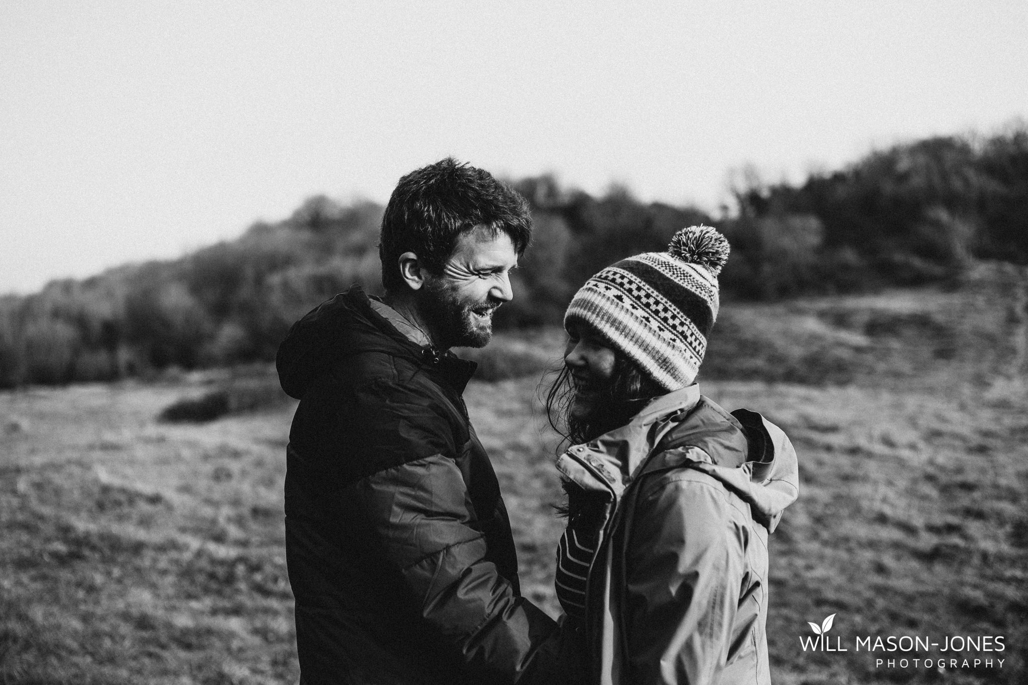 Pre wedding engagement couple photography relaxed session at three cliffs bay swansea gower