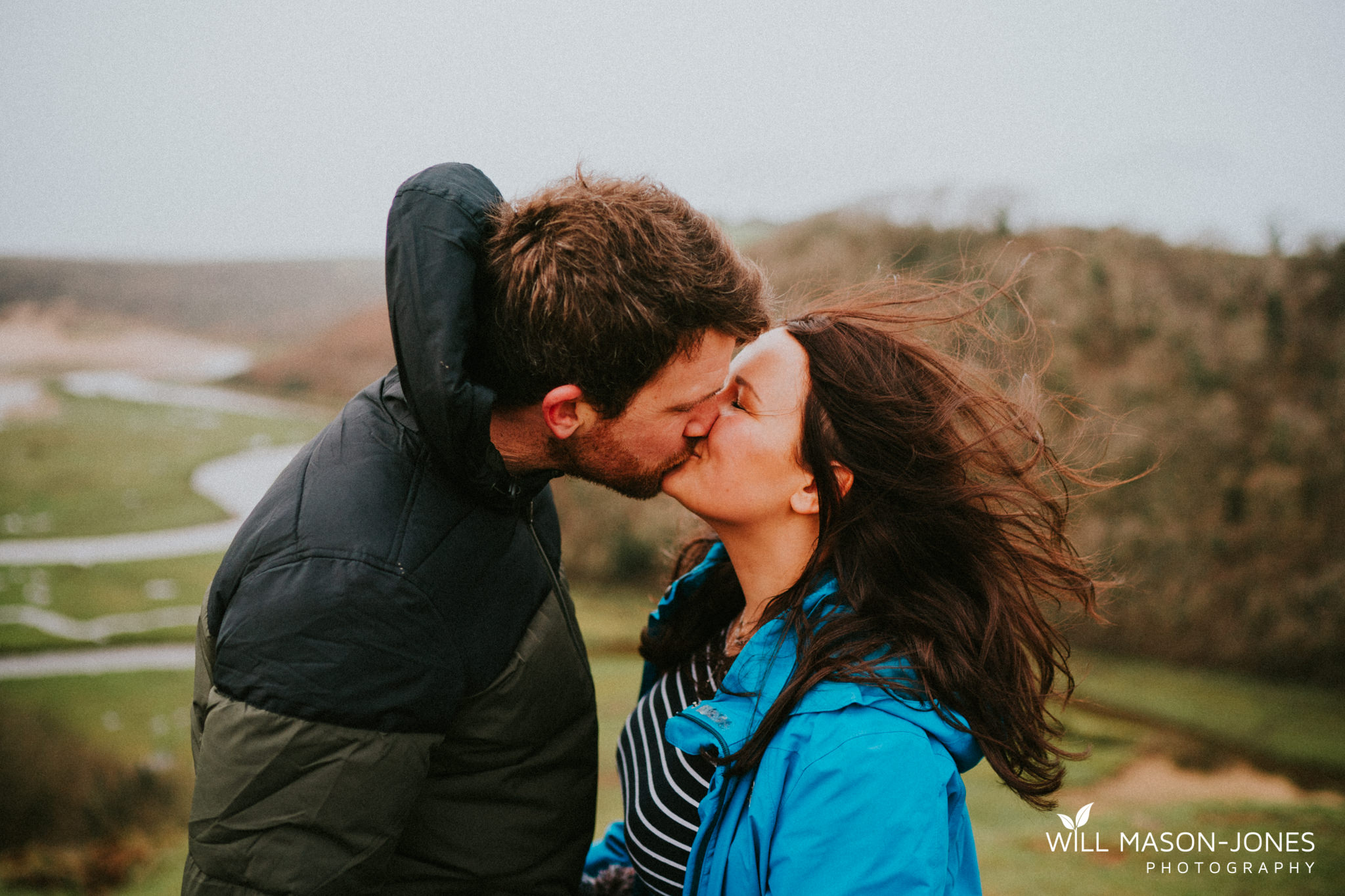 Pre wedding engagement couple photography relaxed session at three cliffs bay swansea gower