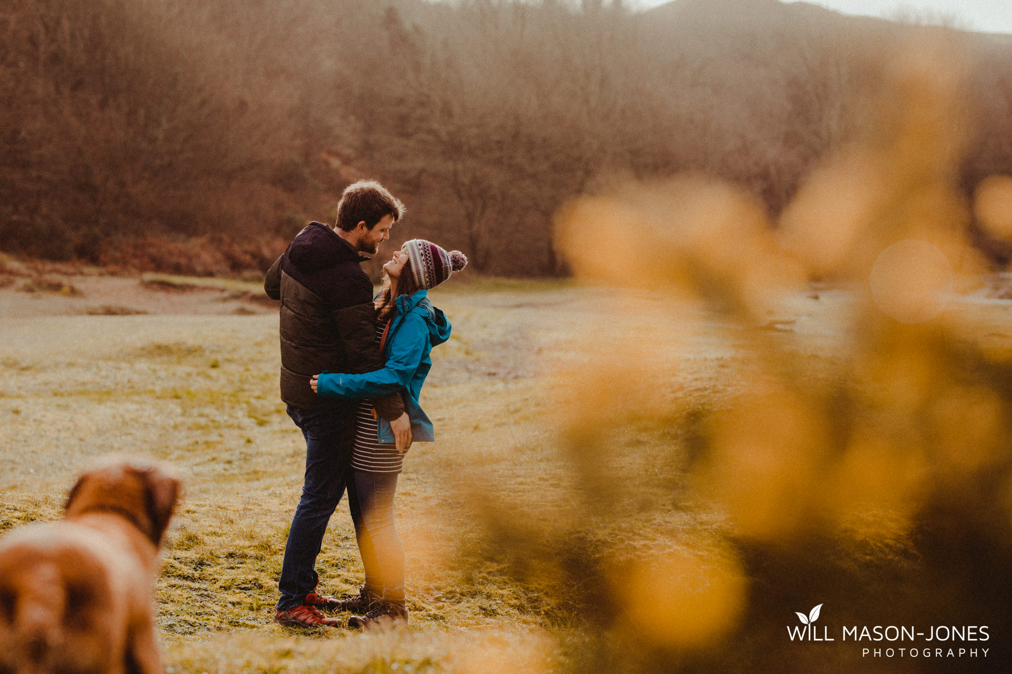 Pre wedding engagement couple photography relaxed session at three cliffs bay swansea gower