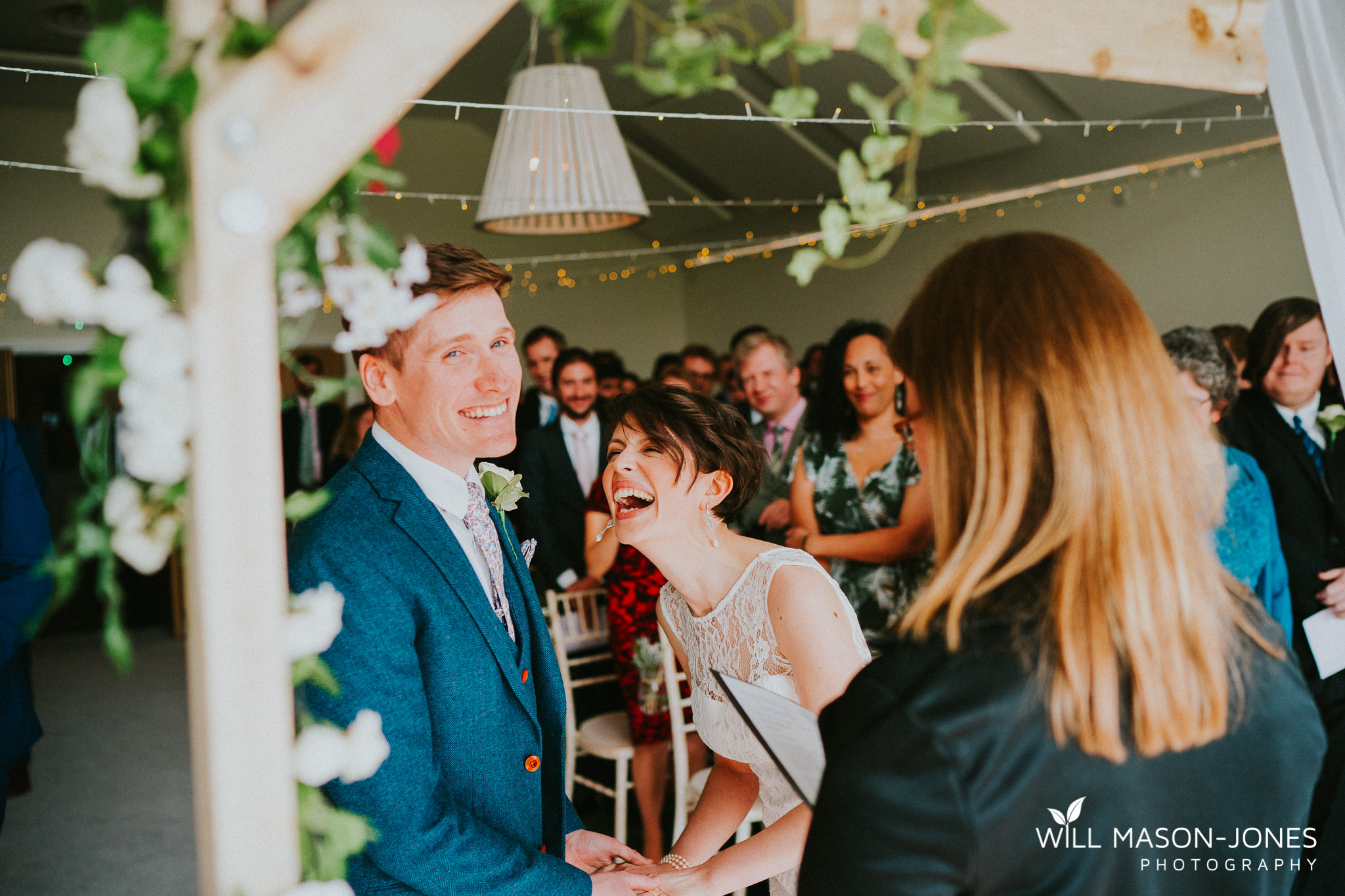  fun happy colourful wedding ceremony photography llanerch vineyard cardiff 