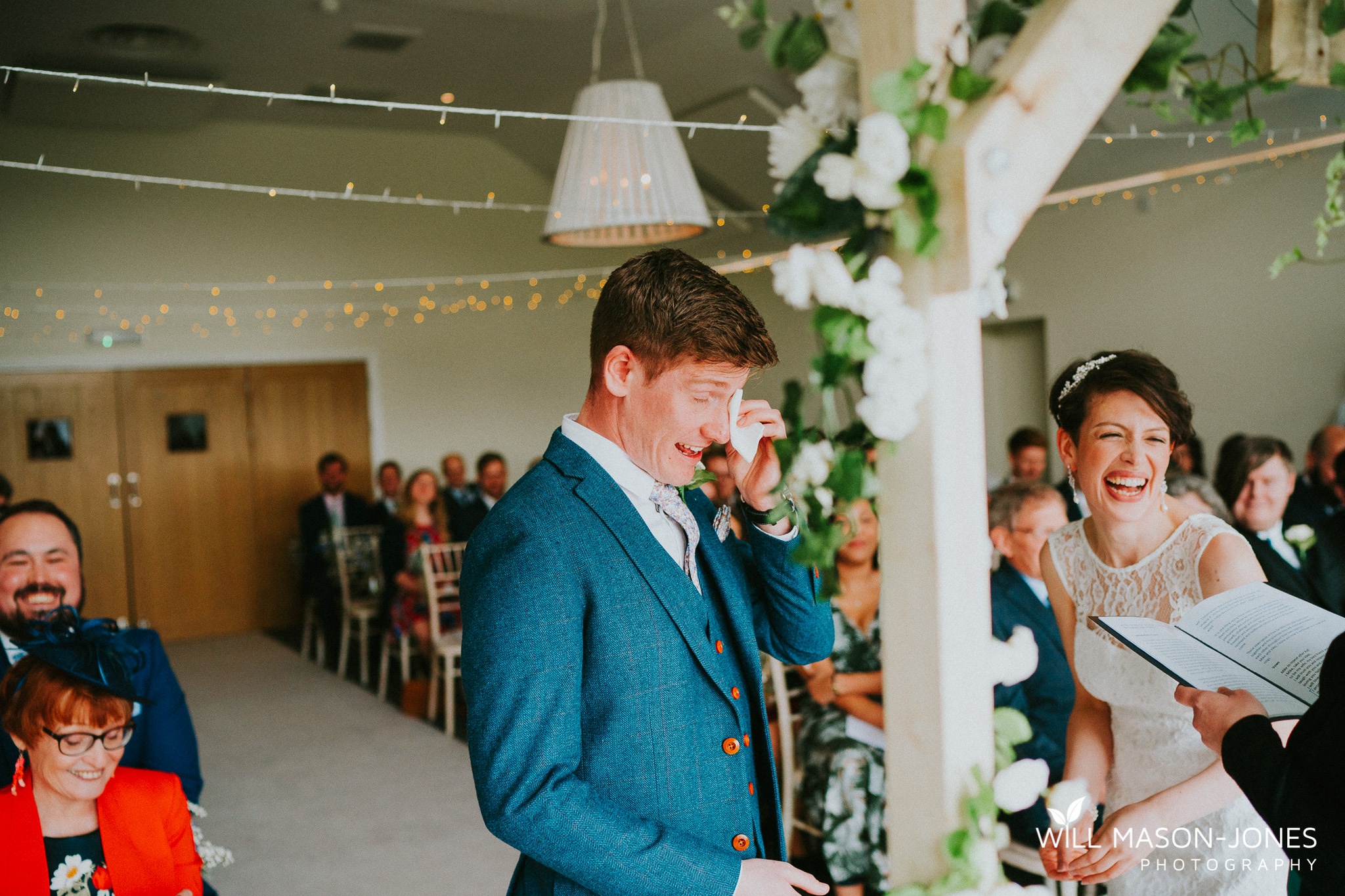  fun happy colourful wedding ceremony photography llanerch vineyard cardiff 