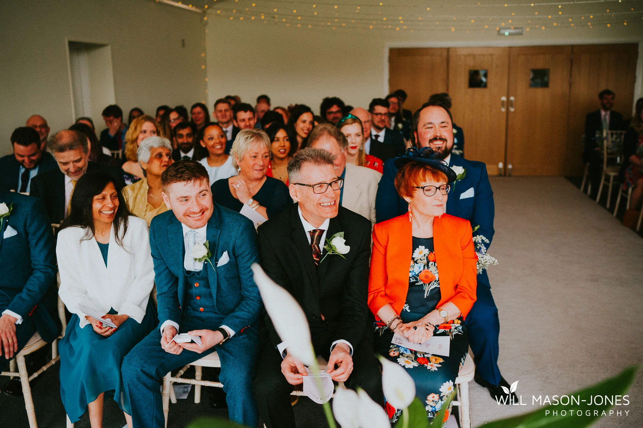  fun happy colourful wedding ceremony photography llanerch vineyard cardiff 