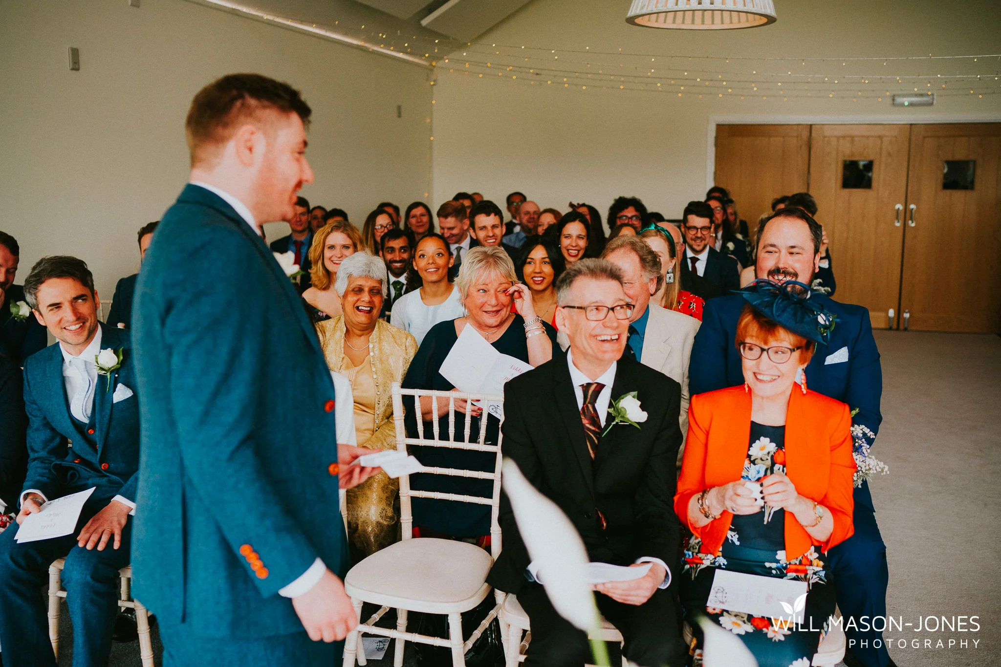  fun happy colourful wedding ceremony photography llanerch vineyard cardiff 
